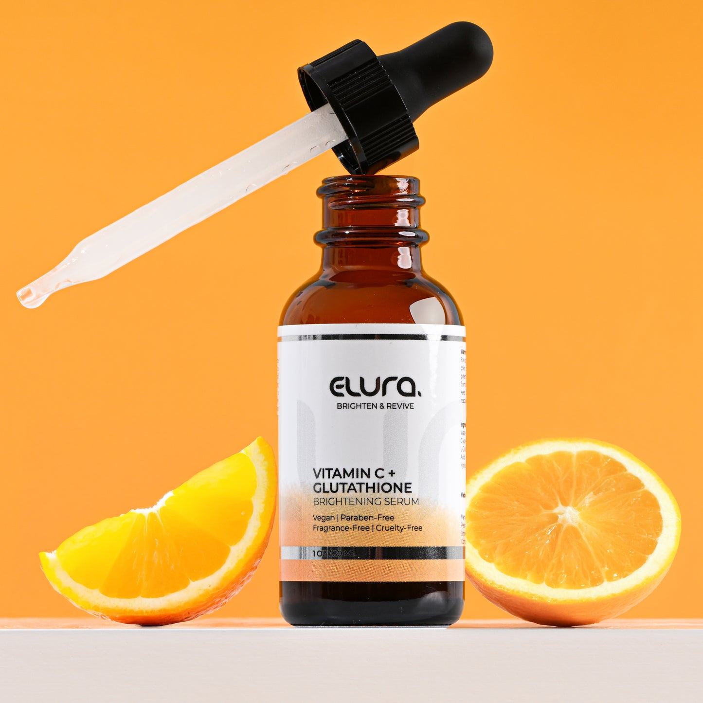 ELURA Vitamin C + Glutathione Face Serum – Brightening & Anti-Aging with Hyaluronic Acid, Vitamin E – Hydrating Antioxidant for Glowing, Even-Toned Skin – Made in USA, 1 fl oz